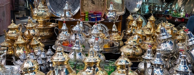 Free Photo teapot in a shop in marrakech