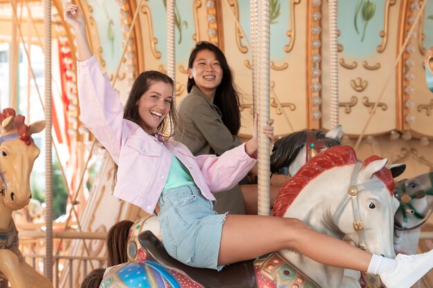 Teenager girls having fun in the summer