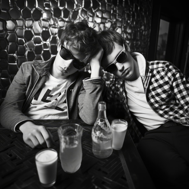 Free photo teenagers suffering from hangover