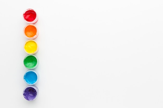 Free Photo tempera rainbow pride colours and copy space