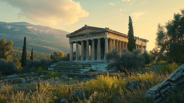 Free Photo temple architecture from ancient greek civilization