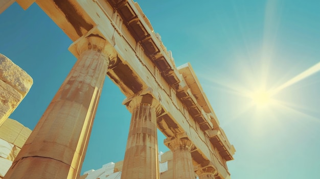 Free Photo temple architecture from ancient greek civilization