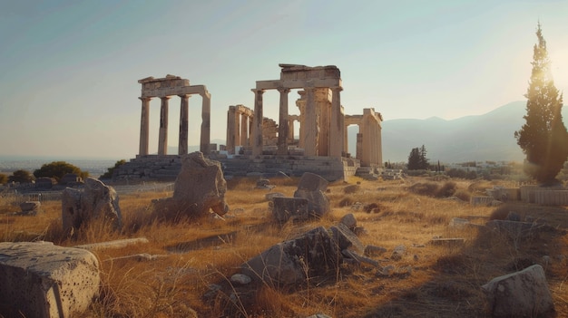 Free Photo temple architecture from ancient greek civilization