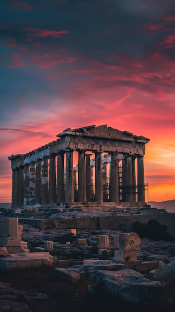 Free photo temple architecture from ancient greek civilization