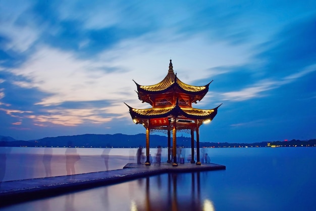 Temple in middle of a lake