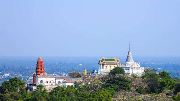 Temple on mountain top at Khao Wang Palace Petchaburi Thailand