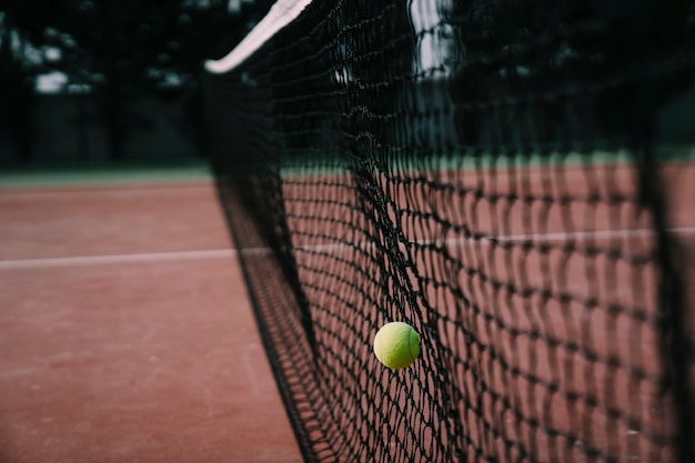 Tennis ball and tennis net