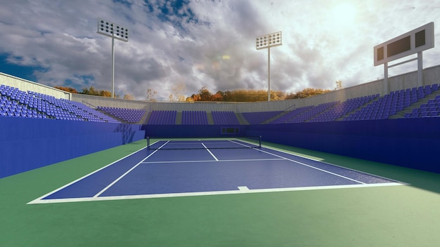 Tennis court Render 3d Illustration