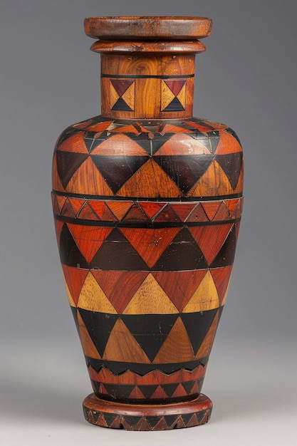 Free photo terracotta vase with indigenous pattern