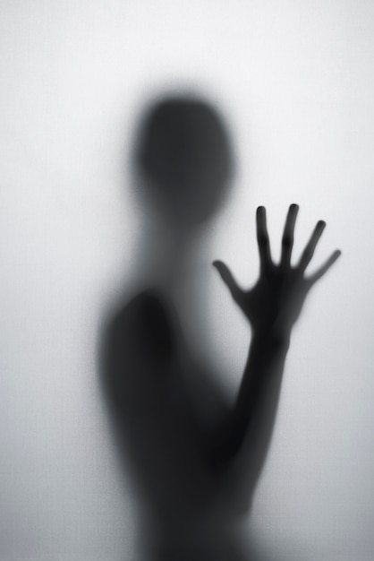 Free photo terrifying adult silhouette in studio