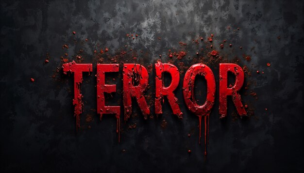 Terrifying texture with terror text effect