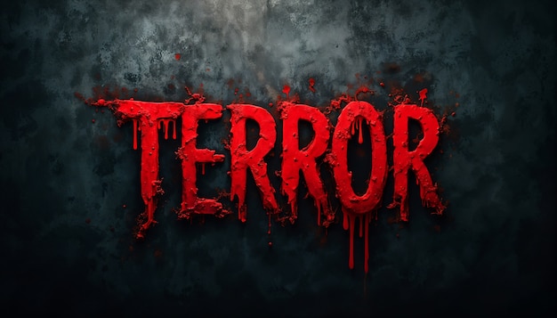 Terrifying texture with terror text effect