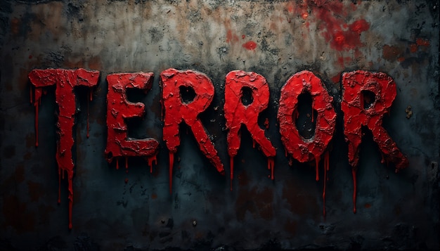 Free photo terrifying texture with terror text effect