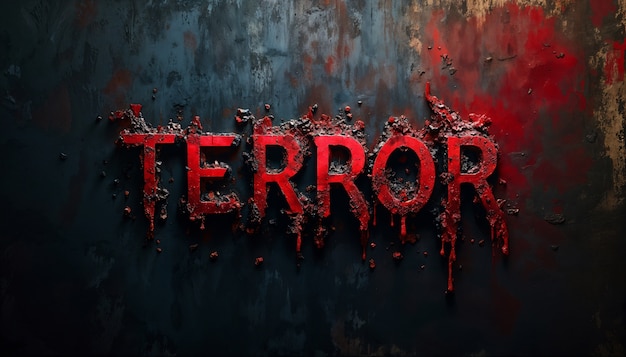 Free photo terrifying texture with terror text effect