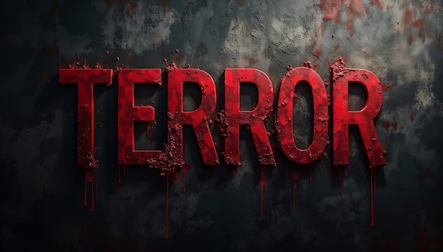 Terrifying texture with terror text effect