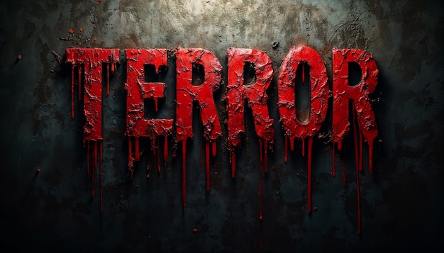 Terrifying texture with terror text effect