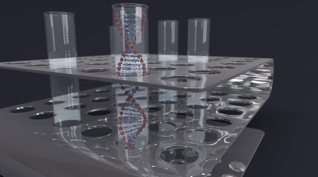 Free Photo test tube containing dna