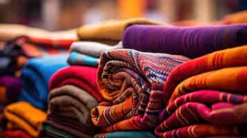 Free photo textile fabrics at market