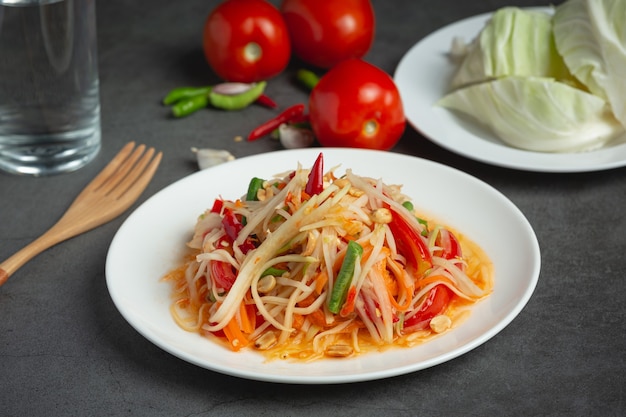 Thai food;SOM TUM or papaya salad