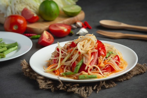 Thai food;SOM TUM or papaya salad