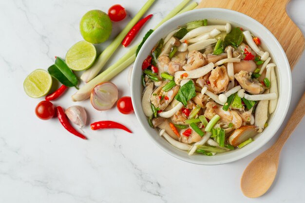 thai food;spicy chicken tendon soup