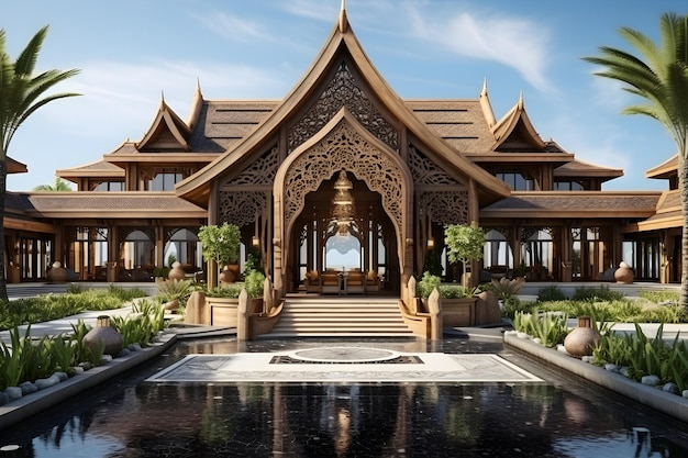 Free photo thai house architecture