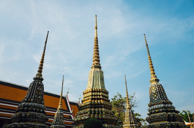 Free Photo thai temple pagoda bangkok and sky