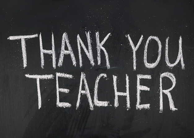 Free photo thank you teacher inscription