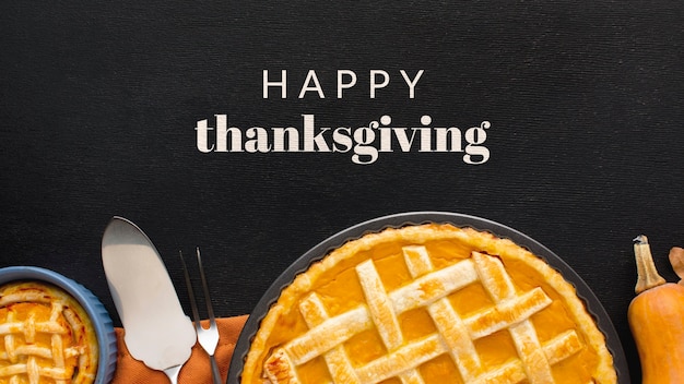 Free Photo thanksgiving banner with delicious pie