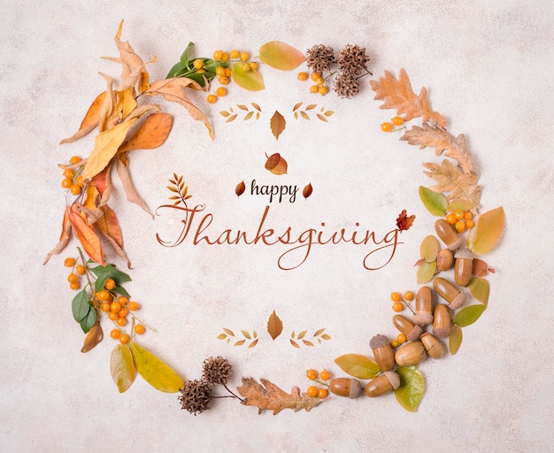 Thanksgiving day banner with leaves