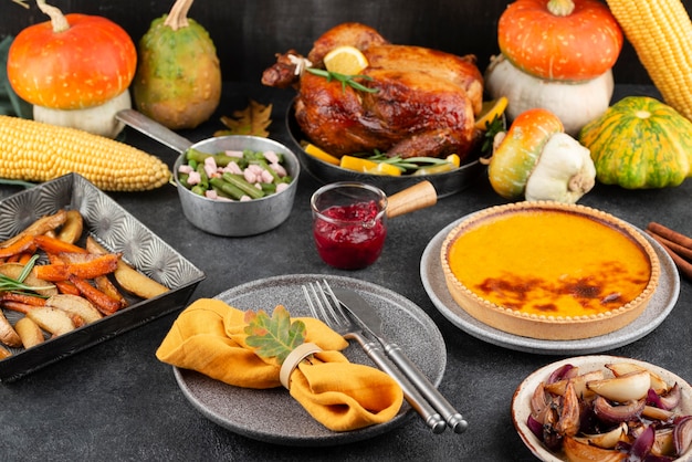 Thanksgiving day delicious meal assortment