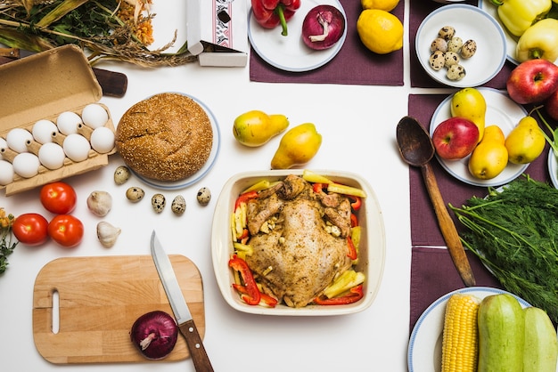 Free photo thanksgiving food composition