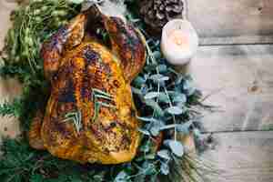 Free photo thanksgiving turkey from oven