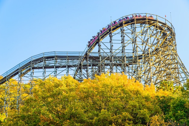 theme blue carnival coaster amusement