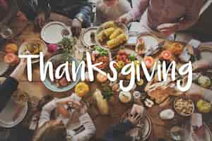 Free photo thnaksgiving blessing celebrating grateful meal concept