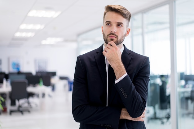 Thoughtful man in suit