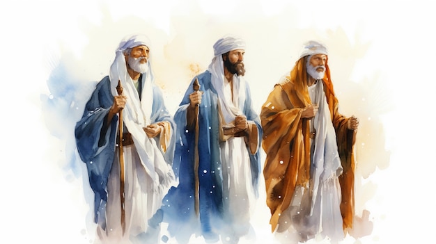 Three arabian men with canes