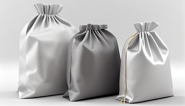 Free Photo three bags packets gray color generative ai