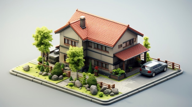 Free photo three-dimensional house model