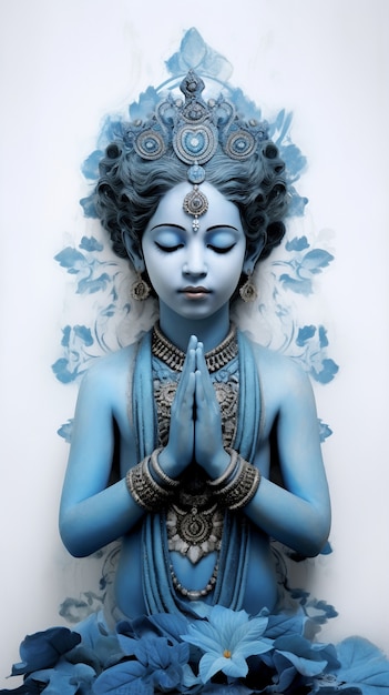 Free photo three-dimensional representation of krishna, hindu deity and avatar