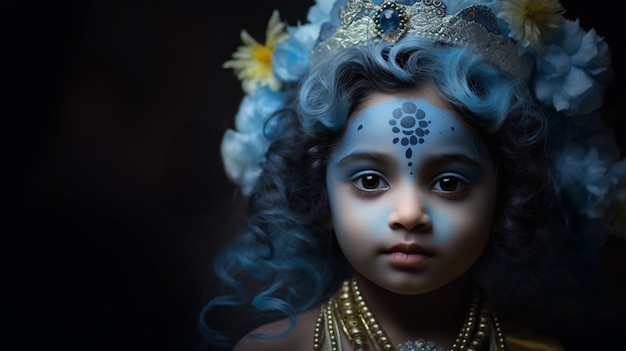 Free Photo three-dimensional representation of krishna, hindu deity and avatar