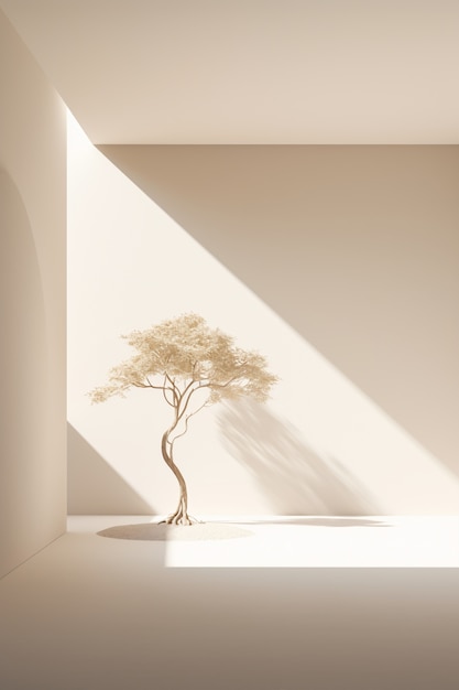 Free Photo three-dimensional tree with sunlight