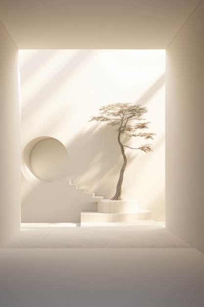 Free photo three-dimensional tree with sunlight