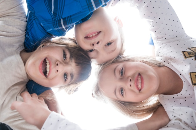 Free photo three happy kids