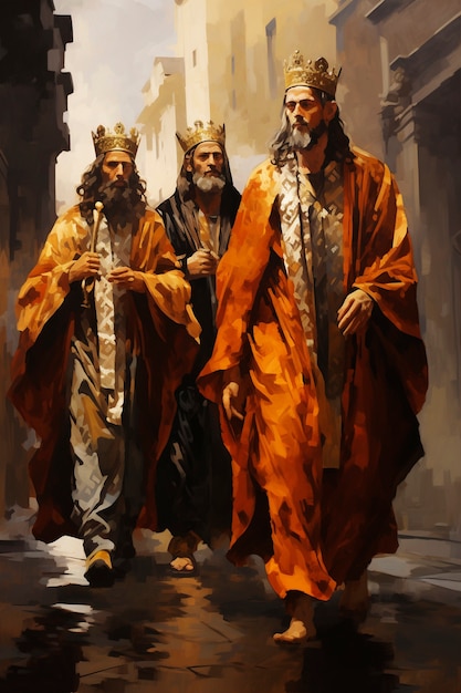 Free photo three kings with crowns