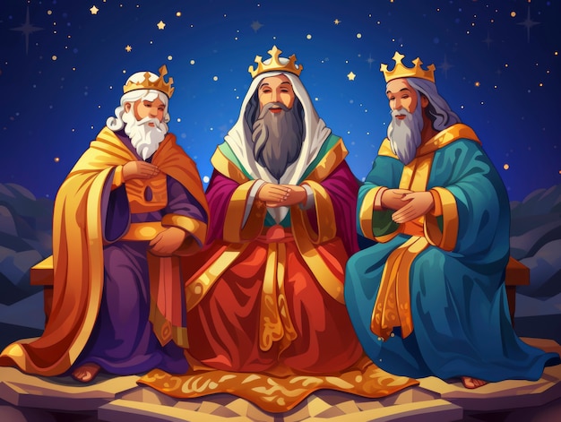 Three kings with crowns