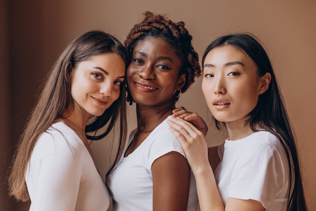 Three multicultural girls together