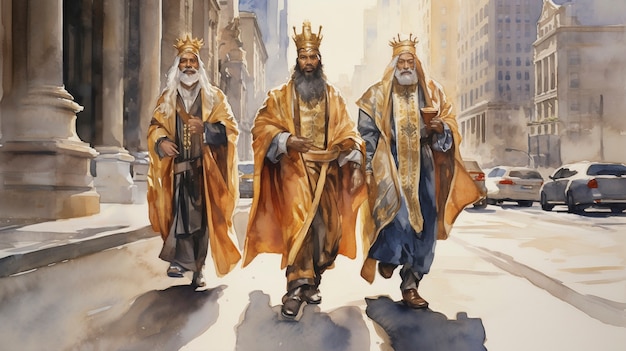 Free Photo the three wise men celebration