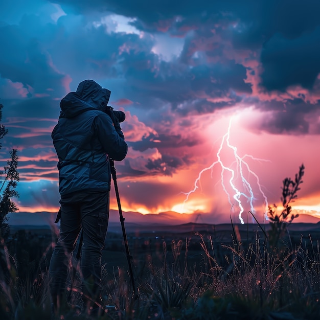 Thunderstorm  over the countryside