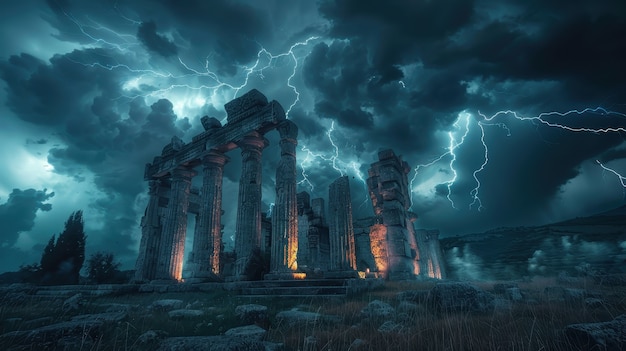 Thunderstorm  over the countryside